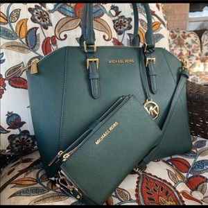 NWT Michael Kors Sierra Satchel w/matching wallet